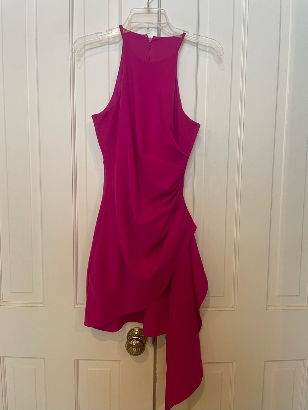 Badgley Mischka Magenta halter neck Cocktail Dress